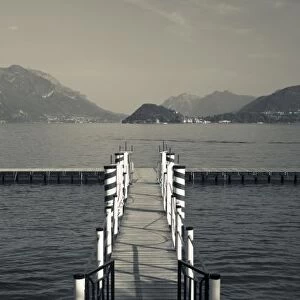Italy, Como Province, Tremezzo. Lake pier