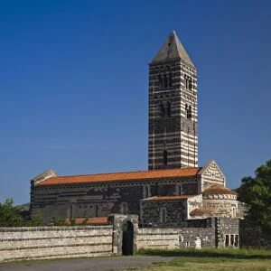 Italy, Sardinia, Condrongianos. Basilica della Santissima Trinita di Saccargia, 12th century church