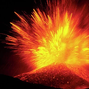 Italy, Sicily, Mount Etna, activity of the explosive vent on the North side of the