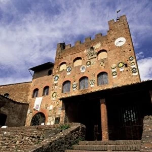 Italy, Tuscany, Certaldo. Medieval hill town, town hall