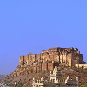 The Jaswant Thada mausoleum and Mehrangarh Fort, Jodhpur, India