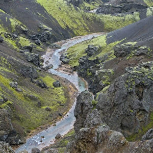 Landscape in the mountains of Kerlingafjoll in the highlands of Iceland