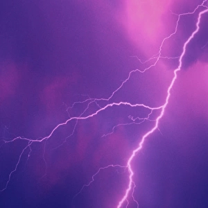 Lightning bolts over water. (digital composite) Credit as: Steve Satushek / Jaynes