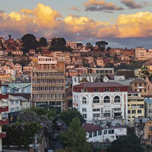 Madagascar, Antananarivo. Sunset over the city