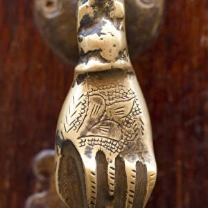 Marrakech, Morocco. Brass carved door knocker
