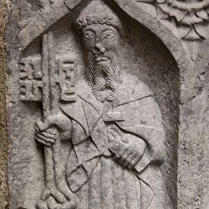 Medieval stone carving at Jerpoint Abbey in Kilkenny, Ireland