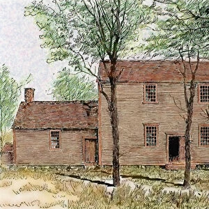 Meeting house of the Quakers. Lincoln. United States
