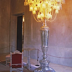 One of the museum piece giant candelabra and crystal chair and table, collectors