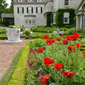 New York, Rochester. George Eastman House museum (founder of Kodak), garden