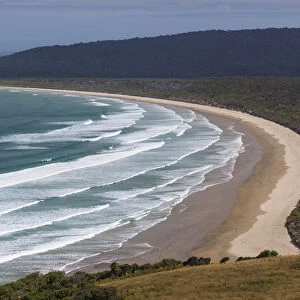 New Zealand, South Island, Southland, The Catlins, Tautuku Bay, elevated view