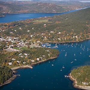 Northeast Harbor Maine from the air USA