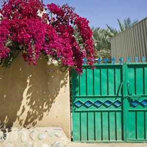 Oman, Western Hajar Mountains, Al Hamra. House Gate