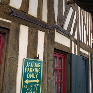 Parking sign, Pierrefitte en Auge, Calvados, Basse Normandy, France