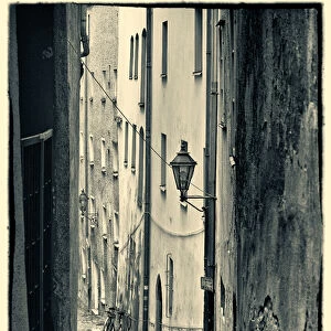 Passau, Germany alleyway, vintage look