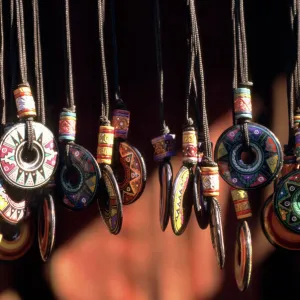 Peru. Hand painted ceramic pendants