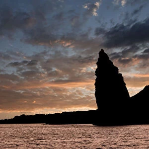 Pinnacle Rock at sunset, Bartholomew Island, Galapagos Islands, Ecuador