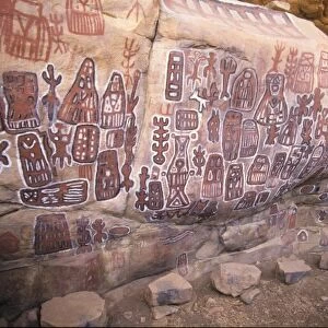 Polychrome painting on the circumcision grotto wall in Songo, Dogon Country, Mali