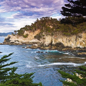 Rocky cliff along the Cypress Grove Trail, Point Lobos State Reserve, Carmel, California