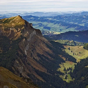 Rural countryside viewed from Pilatus Mountain, near Lucerne, Switzerland