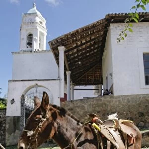 San Sebastian, Mexico. Old historic silver mining town from the 1700 s. Burro