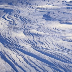 Snow drift patterns at sunrise near Little Martin Island, Lake Kabetogama, Voyageurs National Park