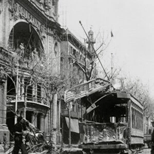 Spanish Civil War(1936-1939). Barcelona. Damage caused by the bombing of 17 and 18