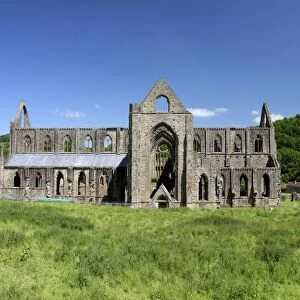 Tintern, Wales. The ruins of an ancient yet magnificent abbey, the Tintern Abbey in Wales