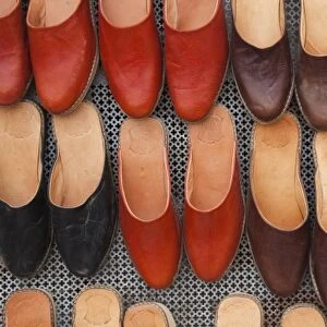 Tunisia, Ksour Area, Tataouine, souq, babouches slippers