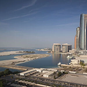 UAE, Abu Dhabi, Etihad Towers, elevated view