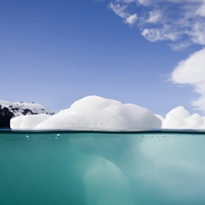 USA, Alaska, Underwater view of iceberg floating near Blackstone Glacier in Prince