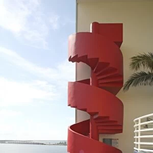 USA, Florida, Miami. The Atlantis Condominium, designed by Arquitectonica in 1982