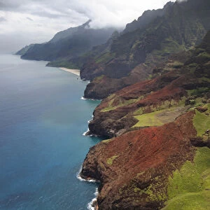 USA, Hawaii, Kauai. Aerial view of Na Pali Coast