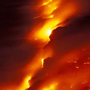 USA, Hawaii, Volcanoes NP Kiluea eruption