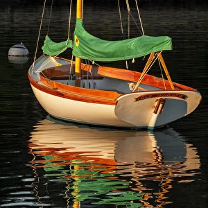 USA, Massachusetts, Cape Cod, Moored sailboat