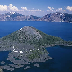 USA, Oregon, Crater Lake National Park. View east across Crater Lake from directly