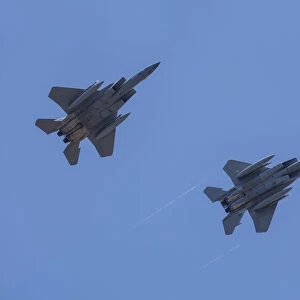 USA, Oregon, Hillsboro, F-15C Eagles at the Oregon International Airshow