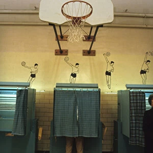 A voting booth in New Hampshire in February 1988