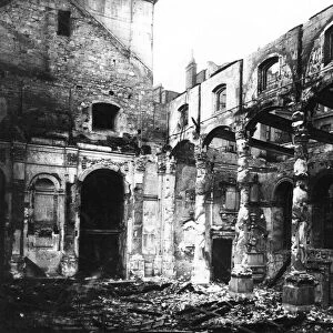 Fire damage at St Lawrence Jewry, City of London, WW2
