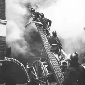 Firefighters in Action Print, London 1955 Firefighters in Action Print, London 1955