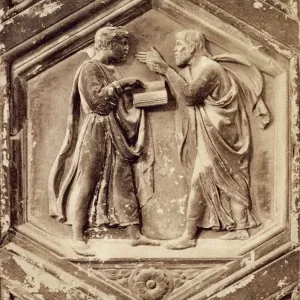 Print of Plato and Aristotle in Logic bas-relief by Giotto Print of Plato and Aristotle in Logic bas-relief by Giotto