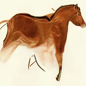 Prehistoric Horse with Foal Print, Altamira Cave Art Prehistoric Horse with Foal Print, Altamira Cave Art