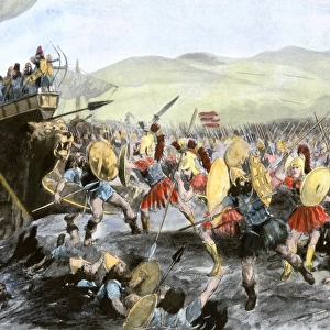 Battle of Marathon Canvas Print Collection: Armies in battle