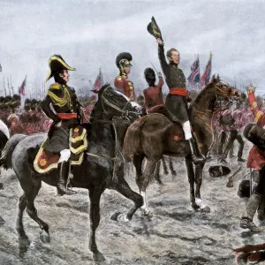 Print of British Army Advancing at Waterloo Print of British Army Advancing at Waterloo