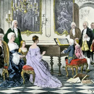 Young Mozart and Empress Maria Theresa Print Young Mozart and Empress Maria Theresa Print