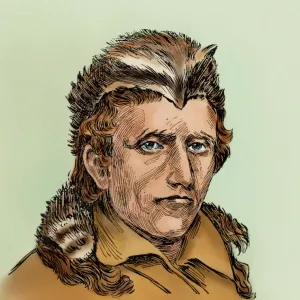 Daniel Boone Print - Coonskin Cap Portrait Daniel Boone Print - Coonskin Cap Portrait