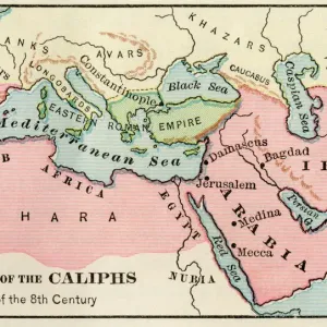 Map of the Arab Empire Print, 8th Century Map of the Arab Empire Print, 8th Century