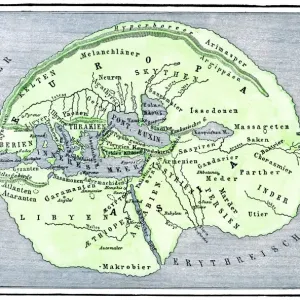 Herodotus Flat Earth Map Print Herodotus Flat Earth Map Print