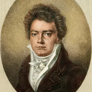 Digitally colored engraving Print of Beethoven (1812) Digitally colored engraving Print of Beethoven (1812)