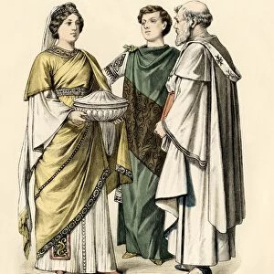 Dress at the Byzantine Court, 300-700, from Trachten der Voelker
