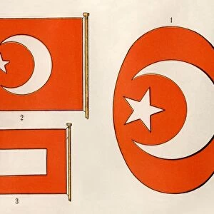 Ottoman Turk flags and insignia, circa 1900